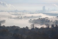 Утренний туман над Москвой